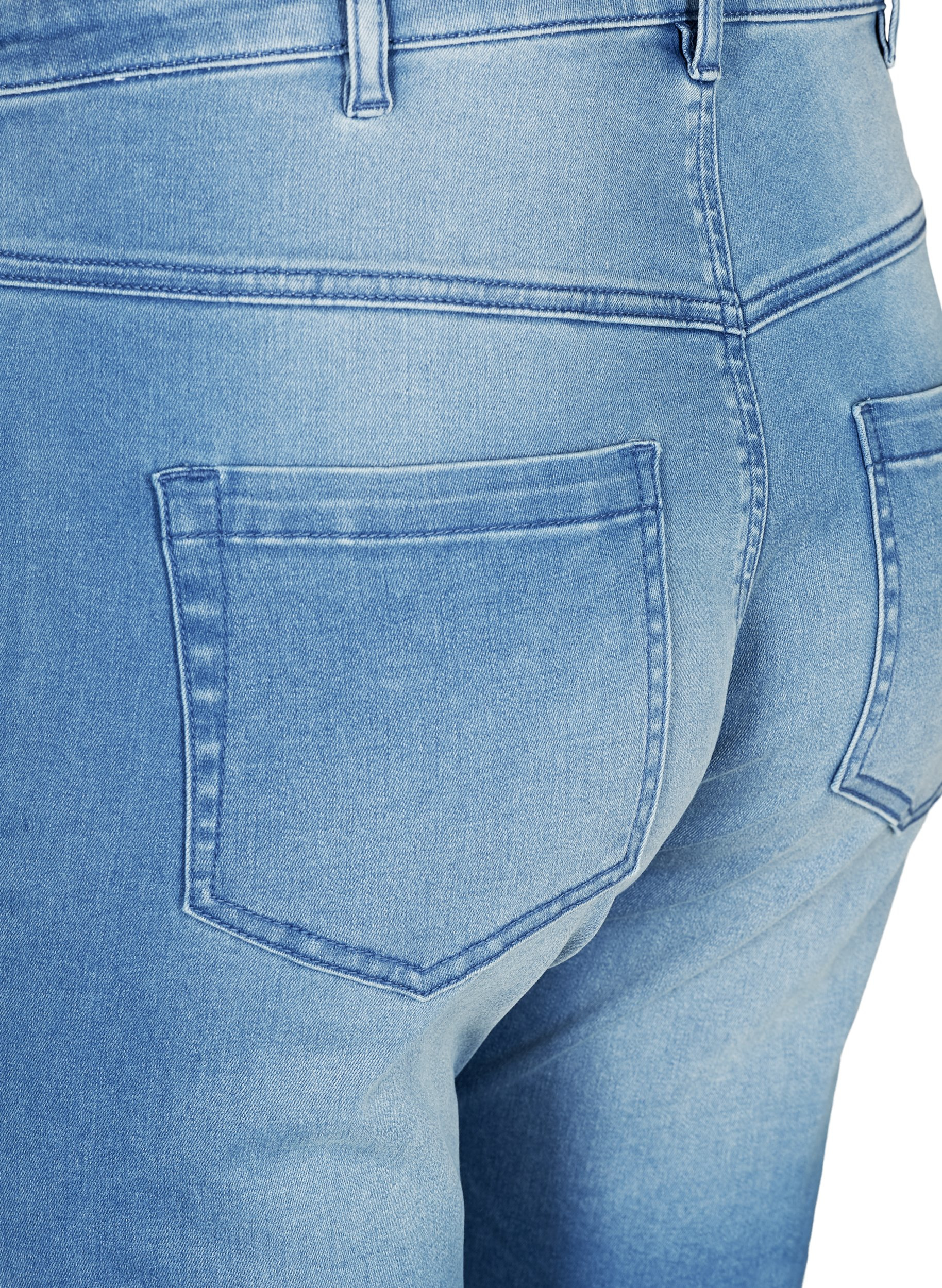 Slim fit Emily shorts med normal midje, Light blue denim, Packshot image number 3