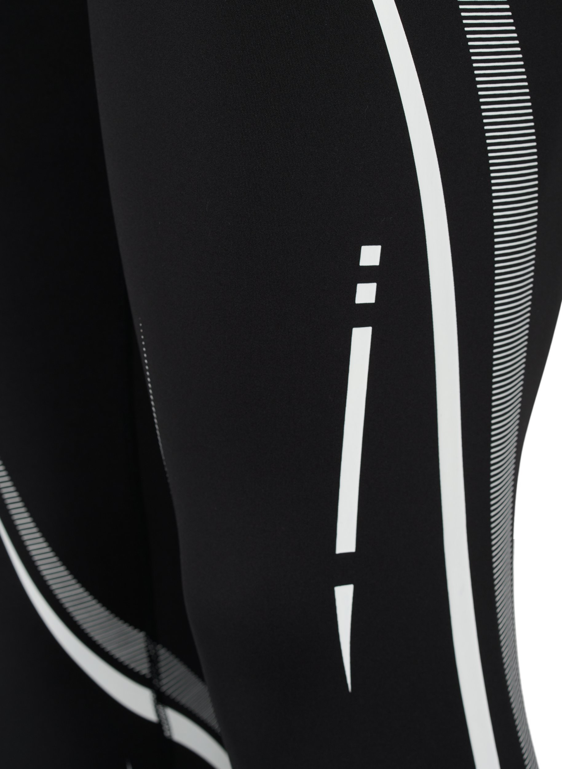Cropped tights med trykk, Black, Packshot image number 2