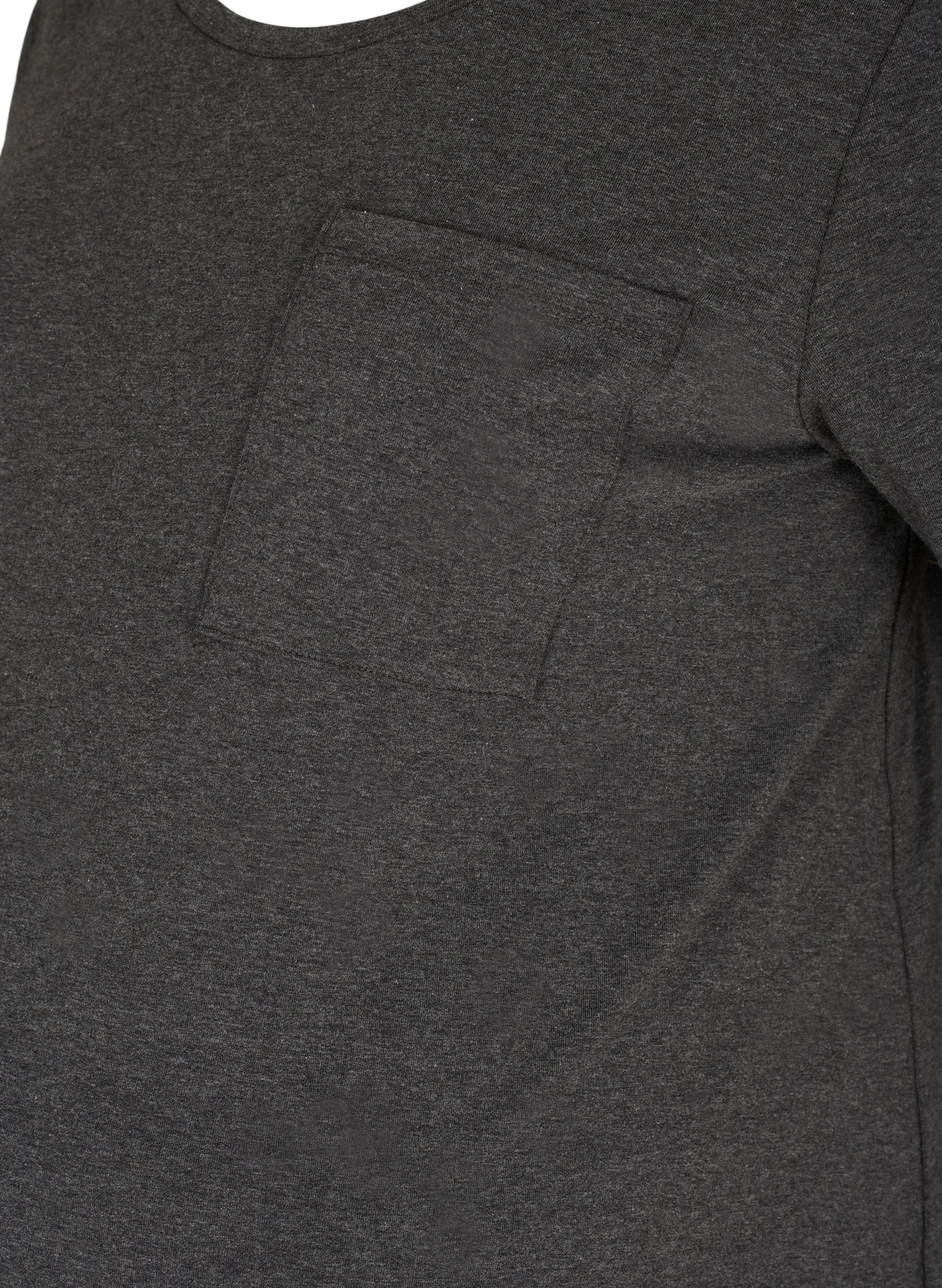 T-skjorte til gravide i bomull, Dark Grey Melange, Packshot image number 2