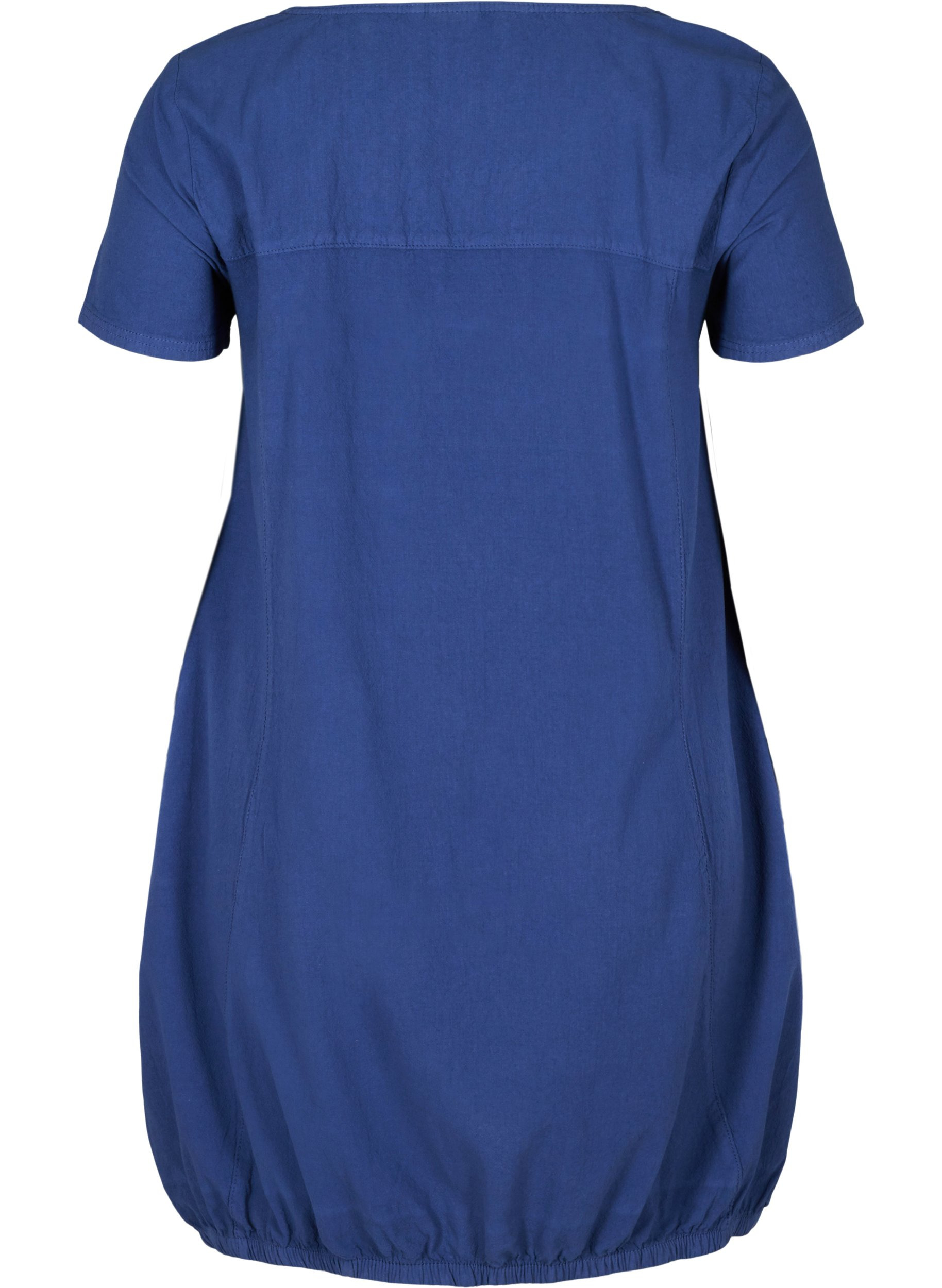 Kortermet kjole i bomull, Twilight Blue, Packshot image number 1