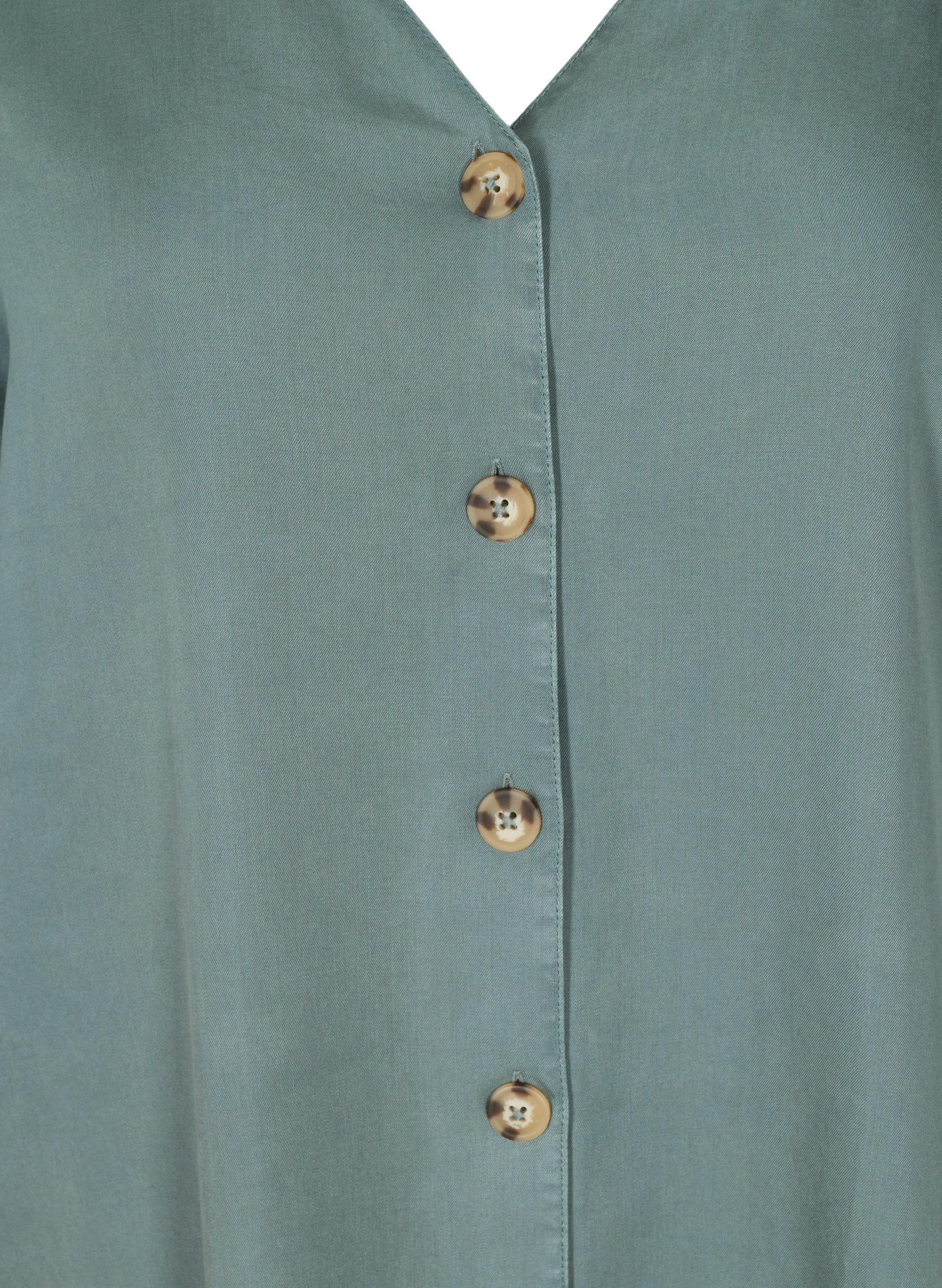 Skjorte i lyocell med v-hals, Balsam Green, Packshot image number 2
