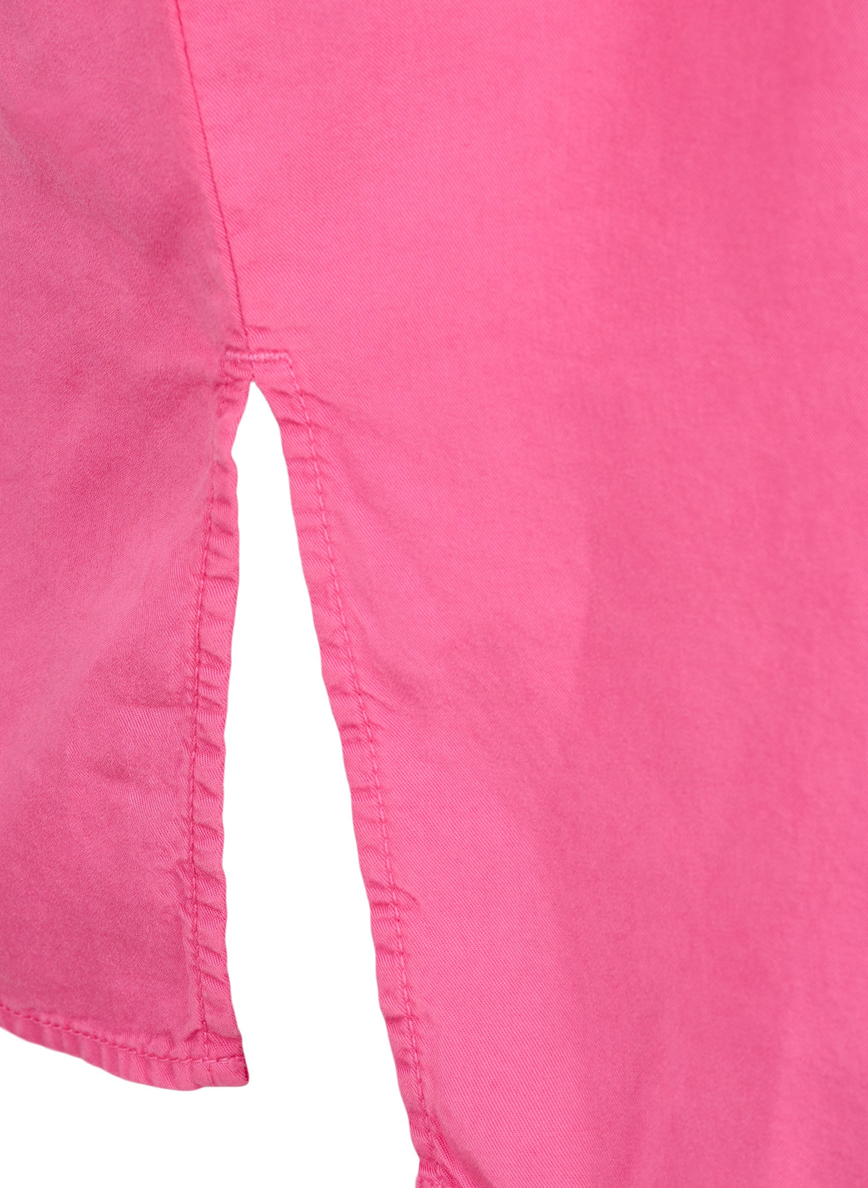 Kjole med 3/4-ermer og knyting, Shocking Pink, Packshot image number 3