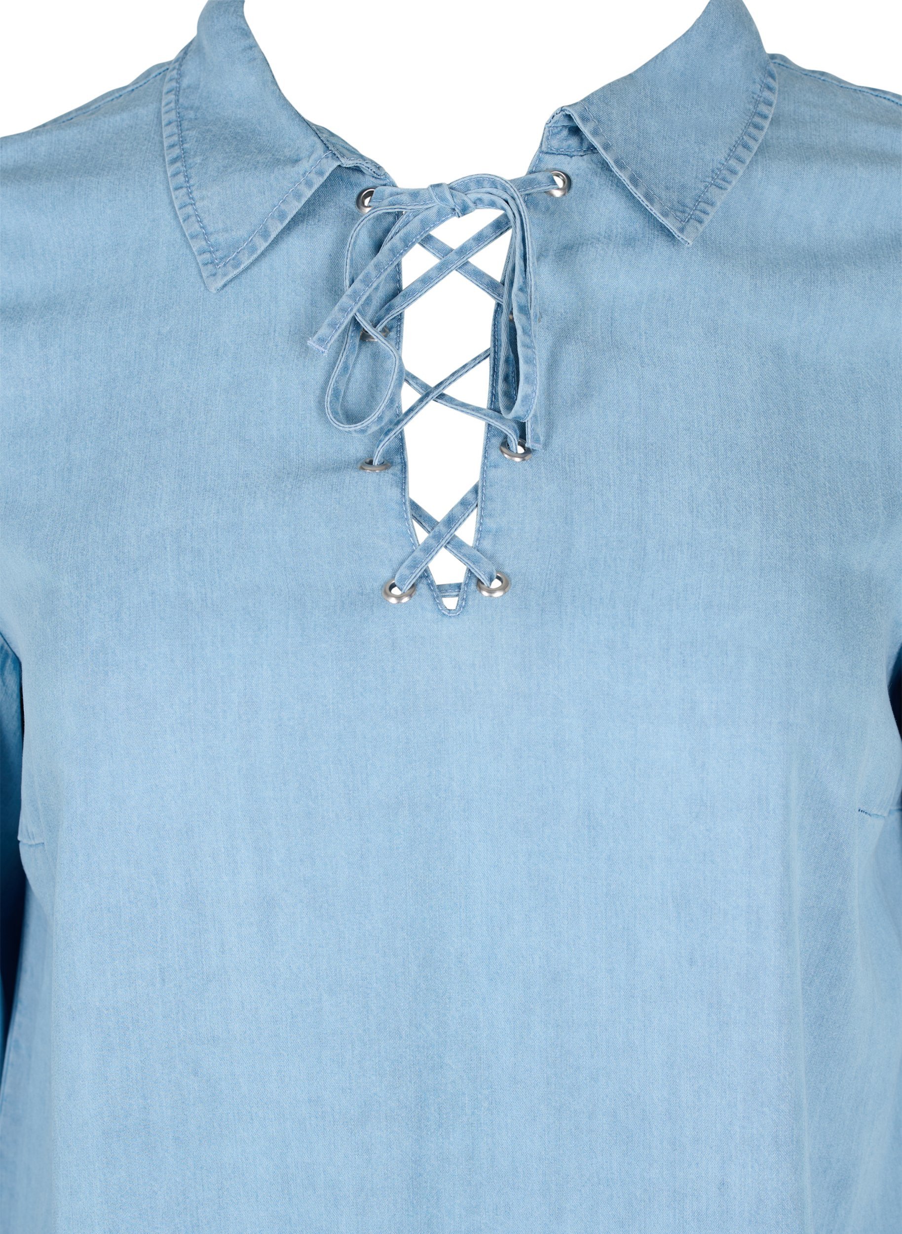 Tunika med 3/4-ermer, Light blue denim, Packshot image number 2